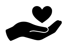 Illustration of a hand holding a symbolic heart